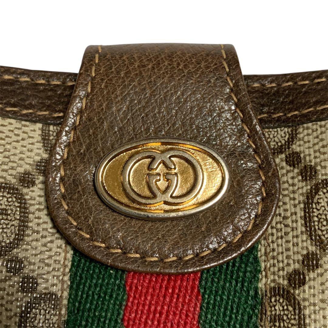 GUCCI オールドグッチ GGプラス シェリーライン 三つ折り 長財布