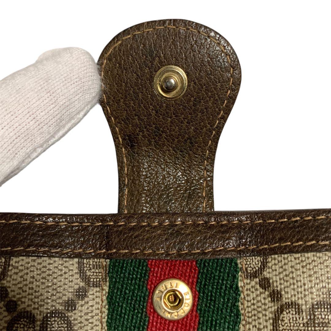 GUCCI オールドグッチ GGプラス シェリーライン 三つ折り 長財布