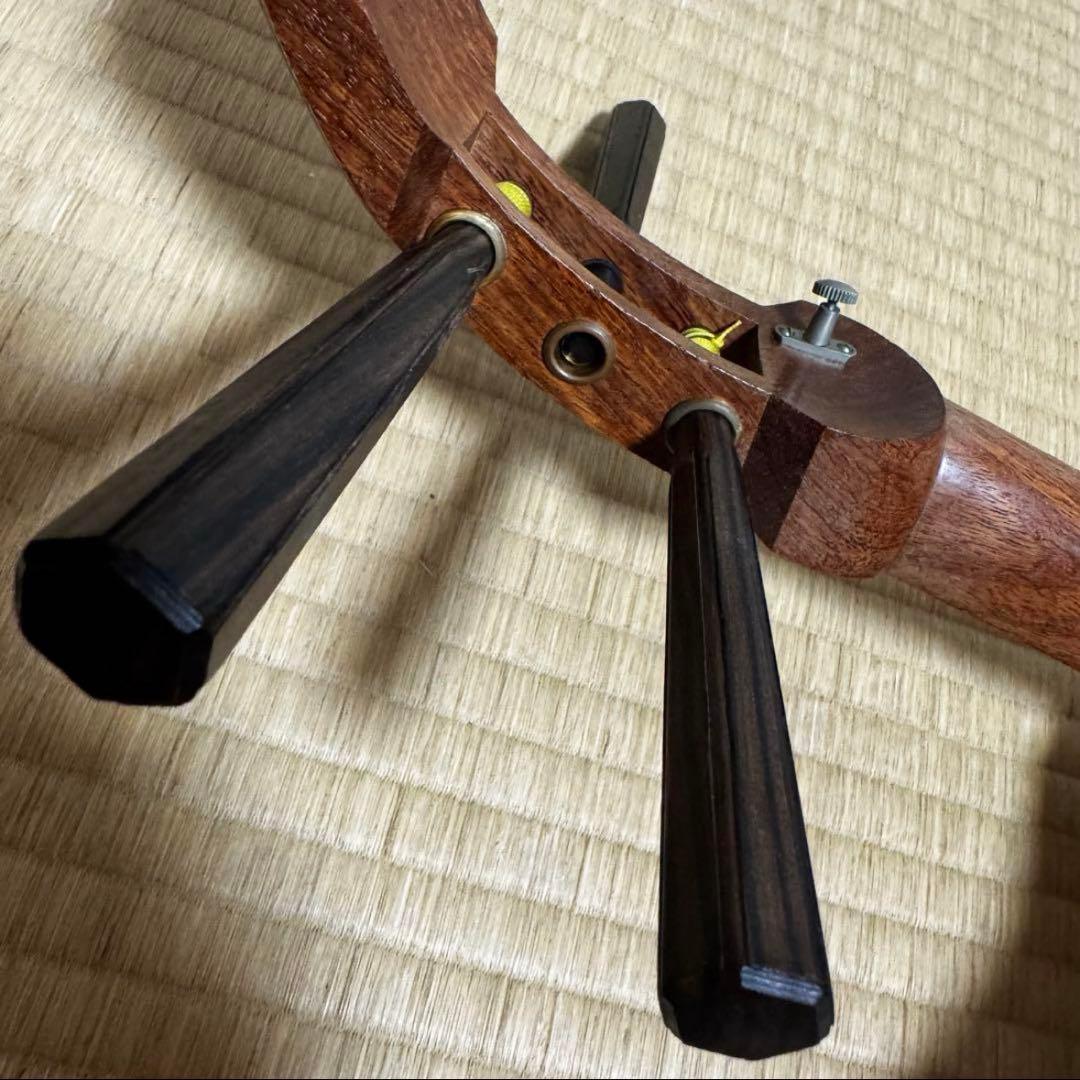 三味線　撥　ケース　3点セット　中棹　花梨　東さわり　破れ有り　初心者　入門