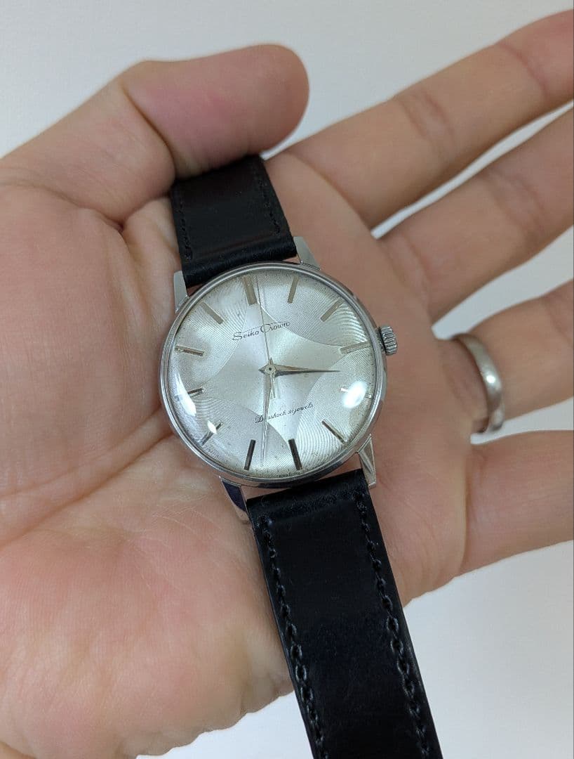 セイコー クラウン 変わり文字盤 風防新品交換！オーバーホール済み！