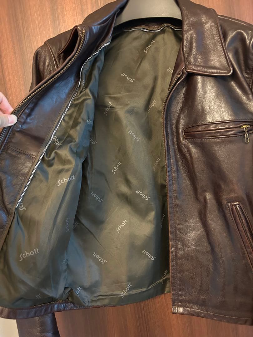 【値下げ中】Schott レザージャケット 本革 ブラウン