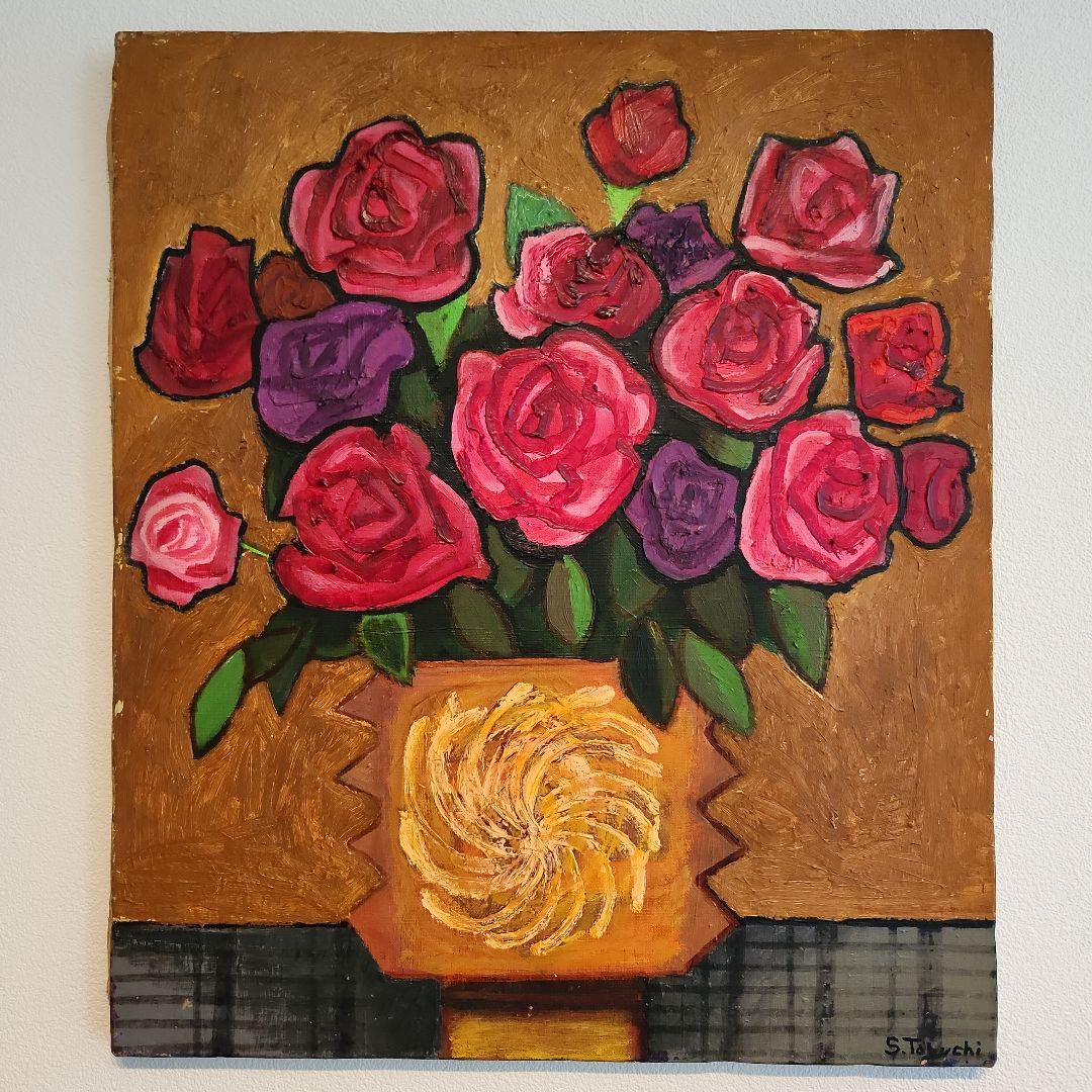 田渕眞兒　油絵　油彩画　薔薇シリーズ　花　No.2-15+s