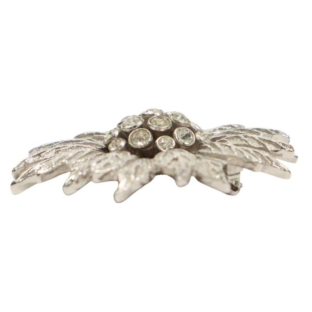 Christian Dior ディオール フラワー ブローチ　シルバー　高級