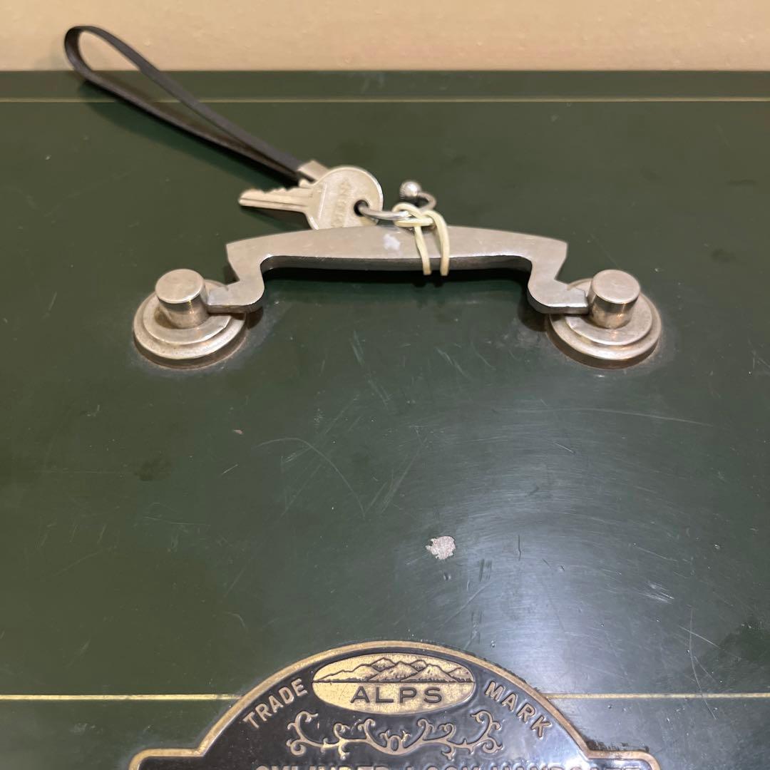 ALPS 手提げ金庫 昭和レトロ アンティーク 鍵あり