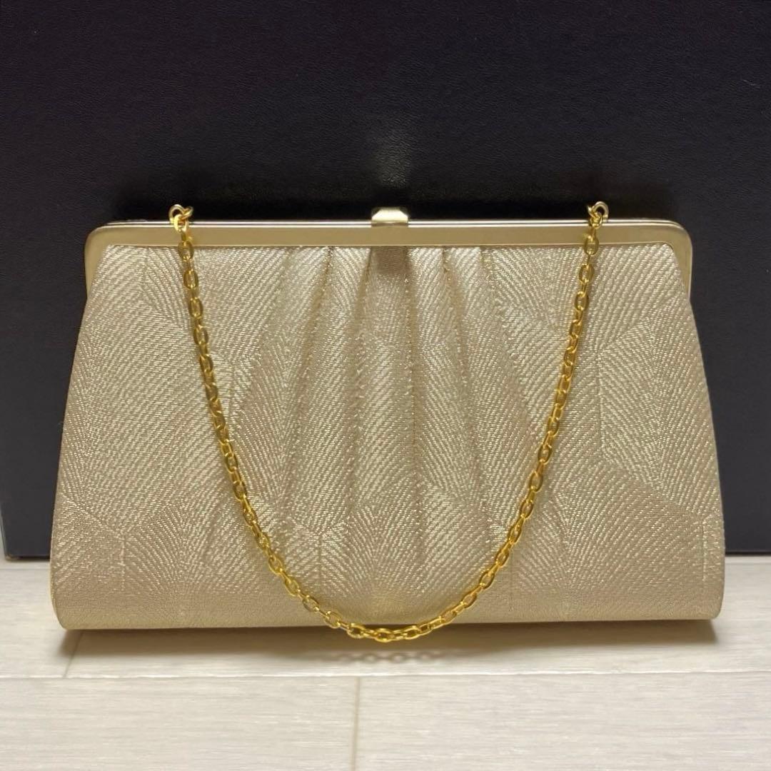 《未使用》佐賀錦　草履バッグセット　ゴールド