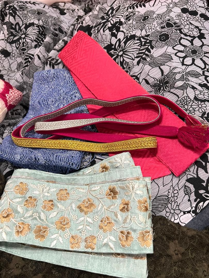 振袖フルセット✨振袖、帯、帯揚げ、帯締め、帯揚げ、重ね襟、半衿用刺繍リボンセット