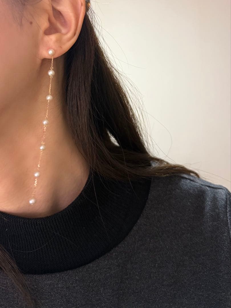 サマンサティアラSamanthaTiaraパールロングピアス 4℃スタージュエリ