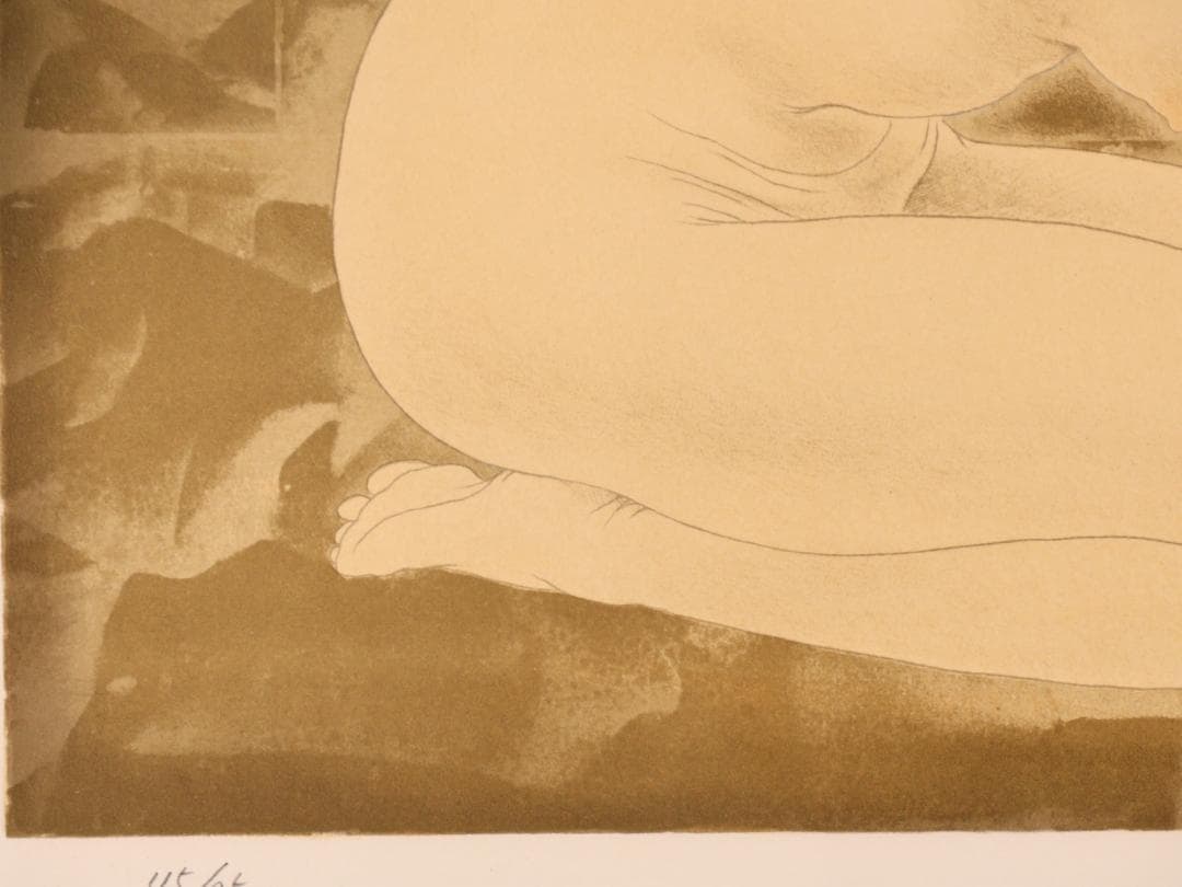 【真作】　山本文彦 「 想 」リトグラフ 10号 直筆サイン 裸婦　BK186
