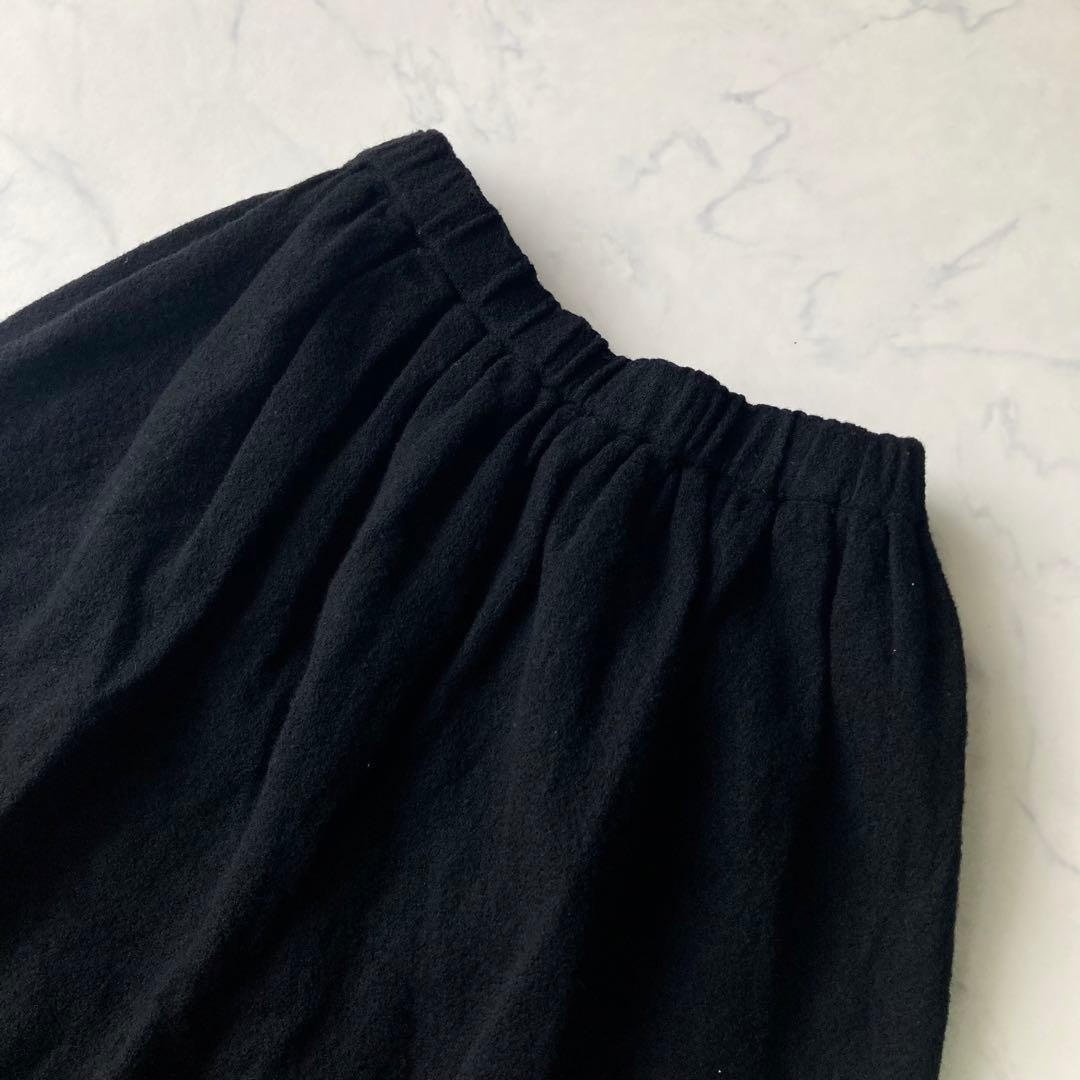 ブラックコムデギャルソン 縮小ウール バルーン ペンギンパンツ 黒