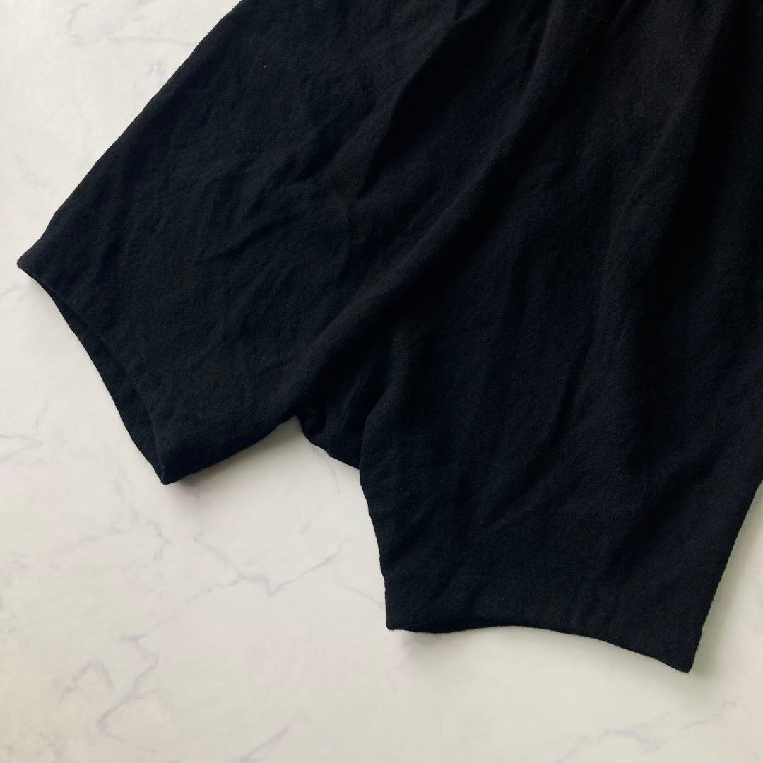 ブラックコムデギャルソン 縮小ウール バルーン ペンギンパンツ 黒