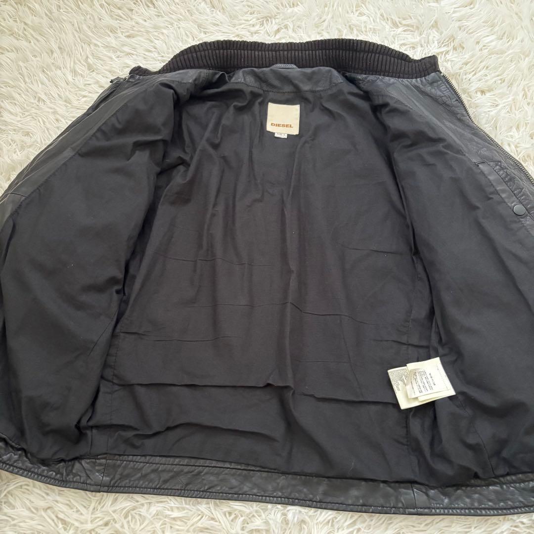 ディーゼル レザージャケット ライダースジャケット シングル 羊革 ブラック