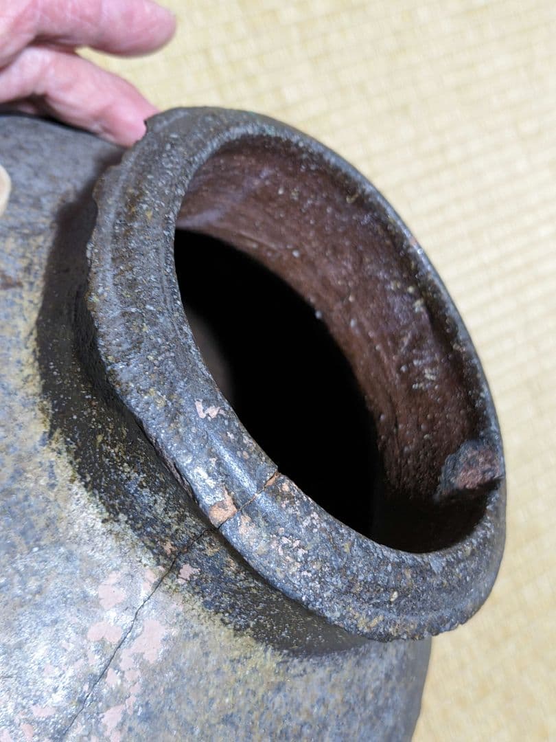 ♦古丹波 焼締め壺 室町時代〜桃山時代 花器花活 置物飾り古美術品 骨董品