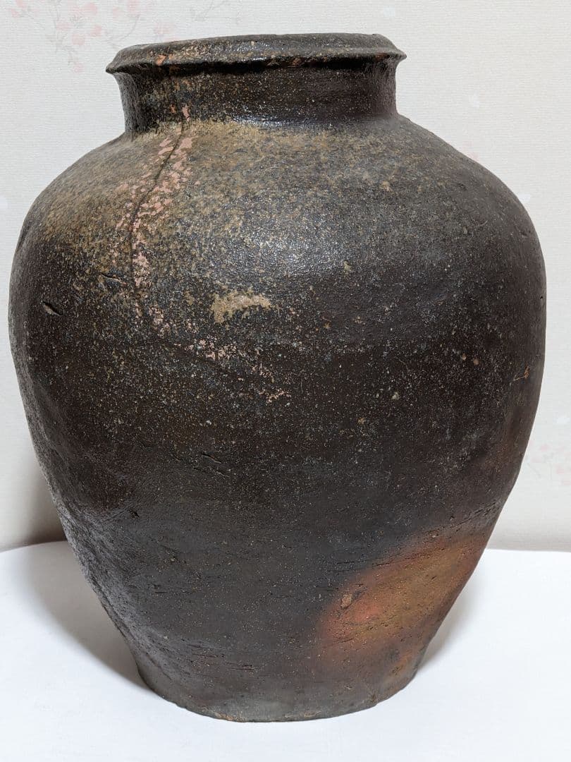 ♦古丹波 焼締め壺 室町時代〜桃山時代 花器花活 置物飾り古美術品 骨董品