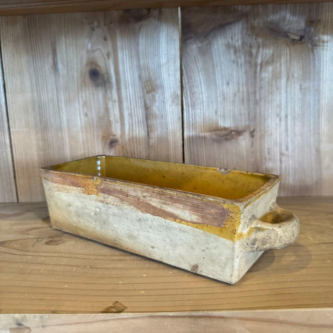 フランス 19世紀 黄釉菓子型 民芸 民藝 アンティーク 古道具 ビンテージ