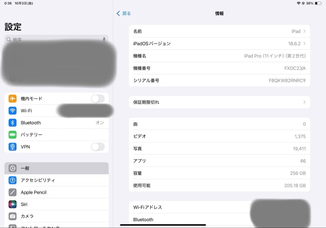 【美品】iPad Pro 11インチ 第二世代 Wi-Fi 256GB 本体＋α
