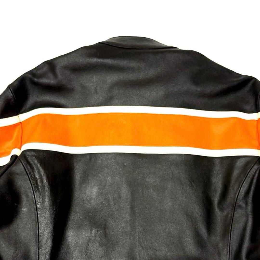 HARLEY DAVIDSON 本革 シングルライダースジャケット ツートン L