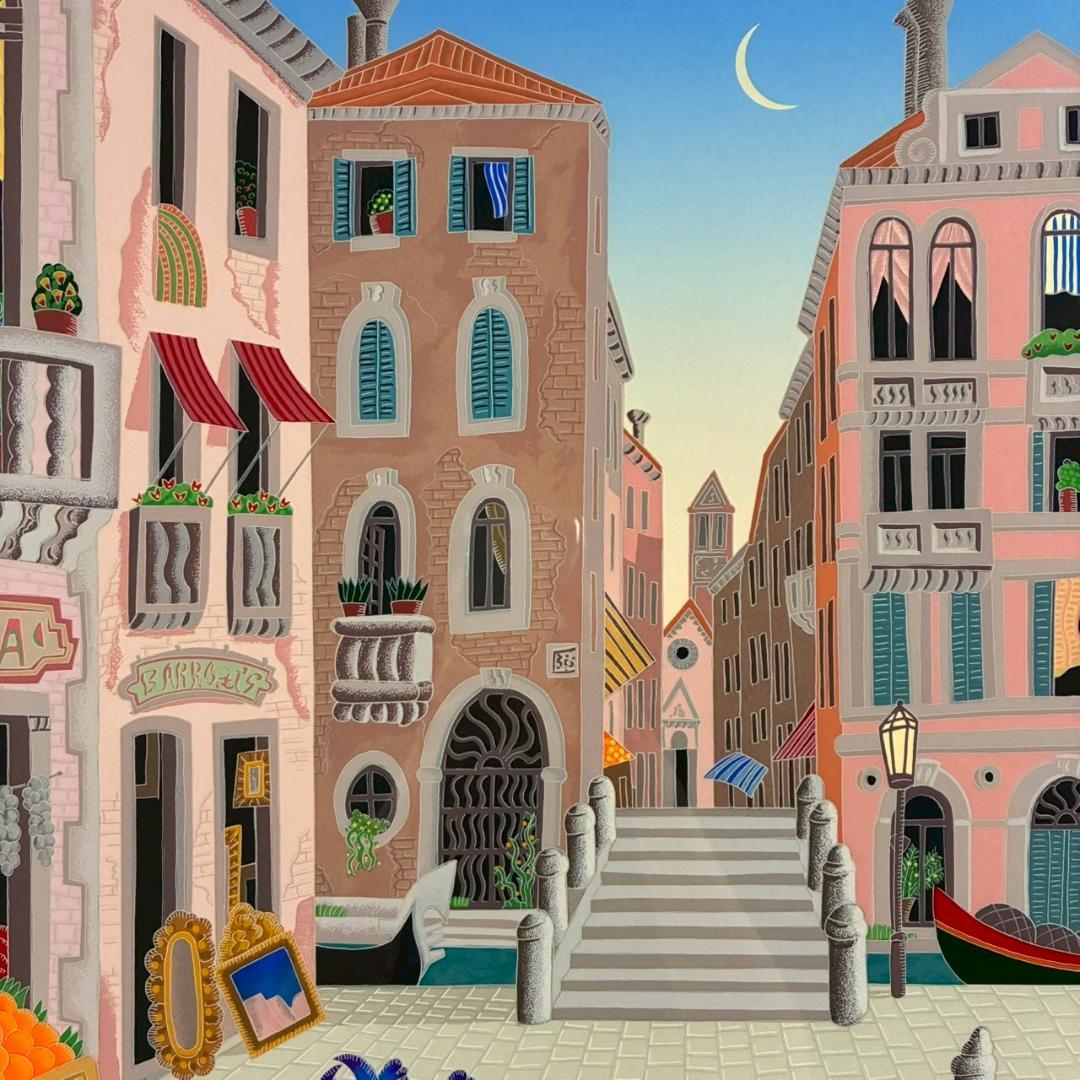 美品トーマス・マックナイト「ベニス」シルクスクリーン 直筆サイン入 イタリア