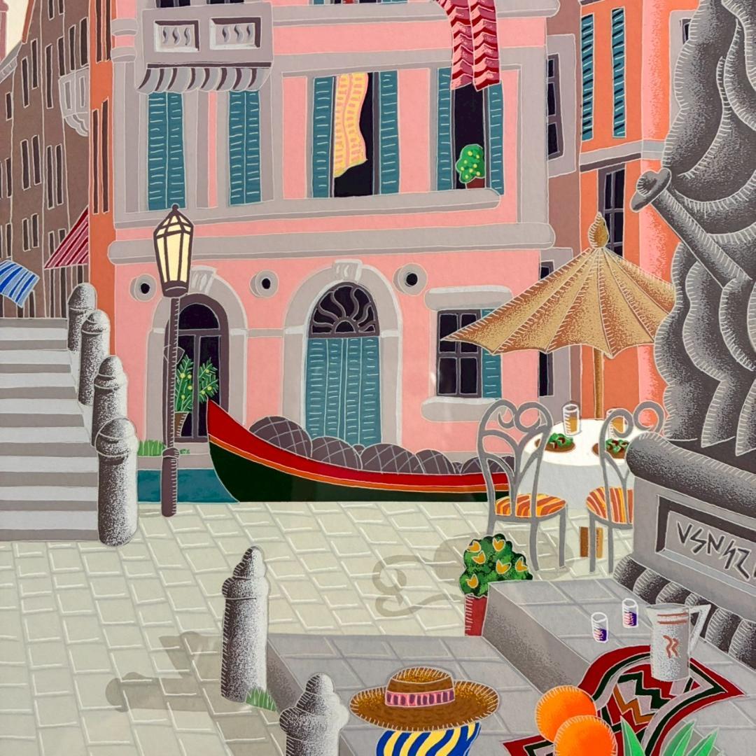 美品トーマス・マックナイト「ベニス」シルクスクリーン 直筆サイン入 イタリア