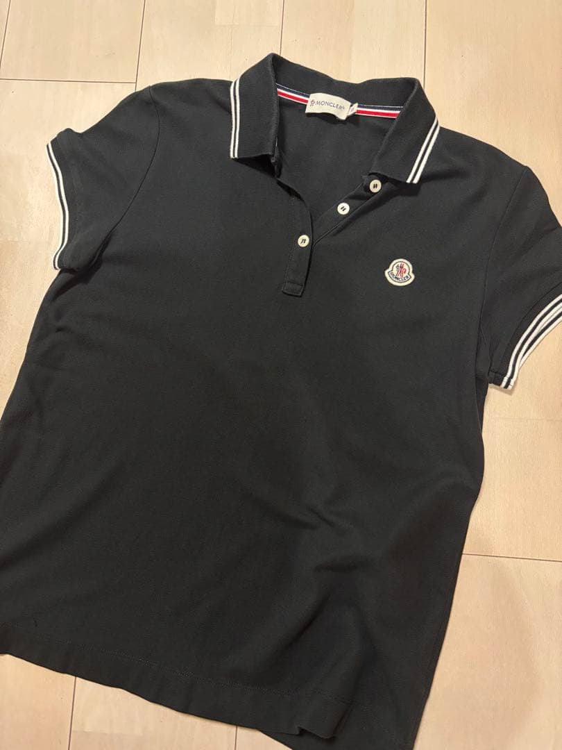 MONCLER モンクレール　S ブラック ポロシャツ 半袖