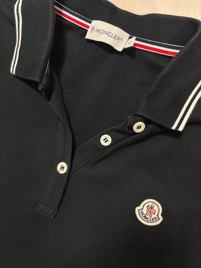 MONCLER モンクレール　S ブラック ポロシャツ 半袖
