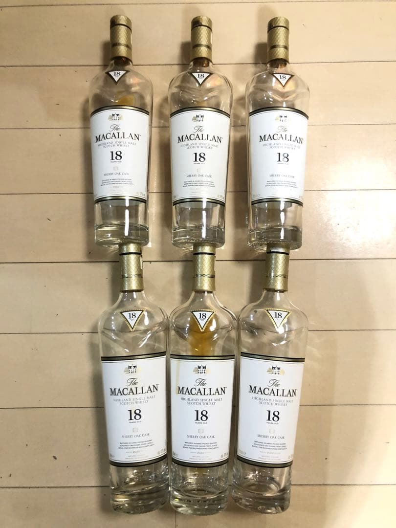 MACALLAN マッカラン 18年 シェリーオーク 700ml空瓶 6本 空箱