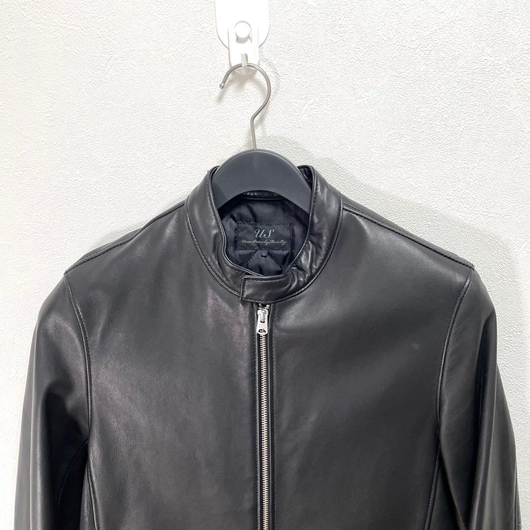 美品 UNION STATION シングルライダース キルティング 羊革 レザー
