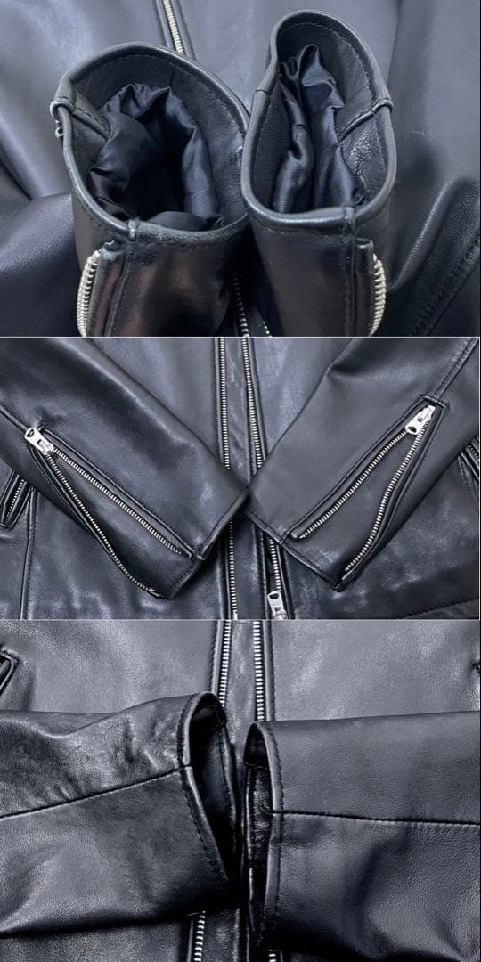 美品 UNION STATION シングルライダース キルティング 羊革 レザー