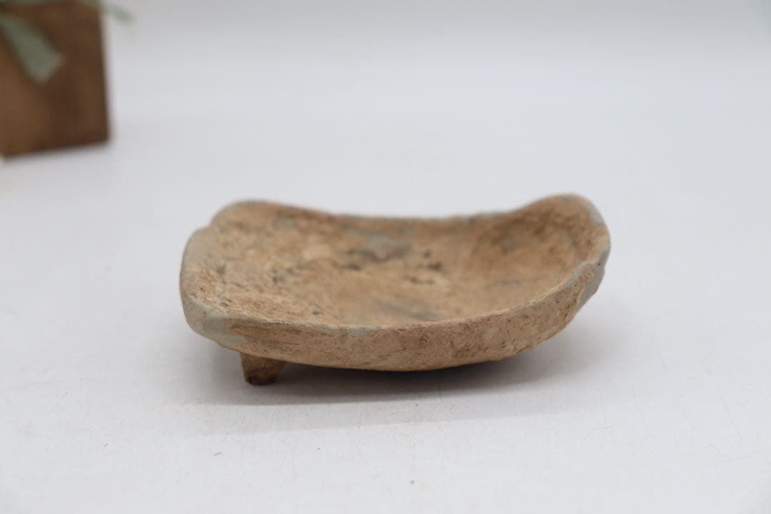 中国　唐時代　瓦硯　発掘品　木箱付　送料込み250602