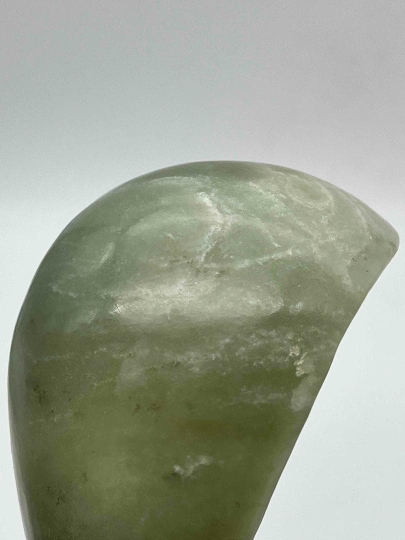 明時代　瑞獸彫り玉勺　砡 【旧家蔵出し】 希少貴重 高玉質 玉器(D-93)