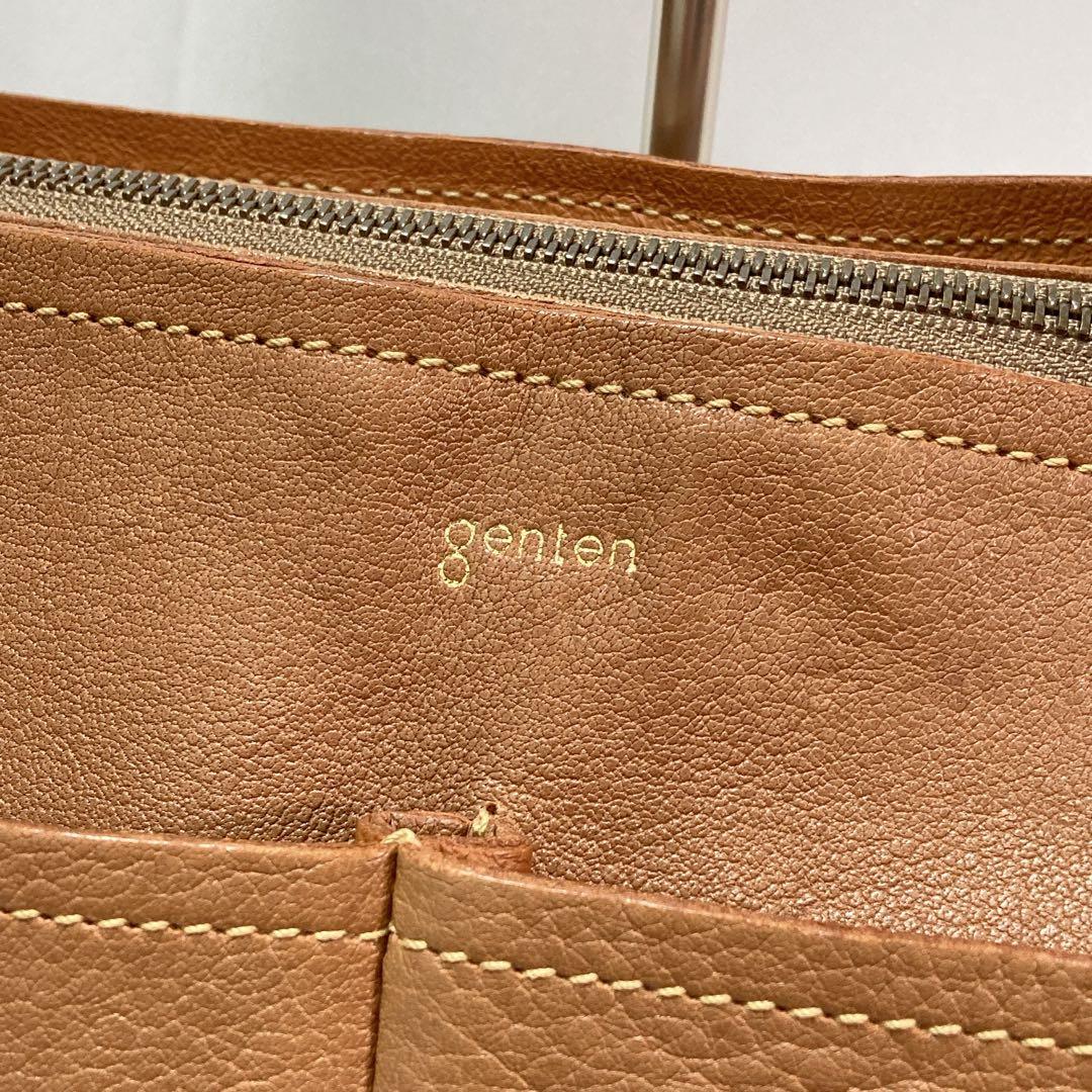 genten ゲンテン タスカ ロゴ ショルダーバッグ レザー グレージュ