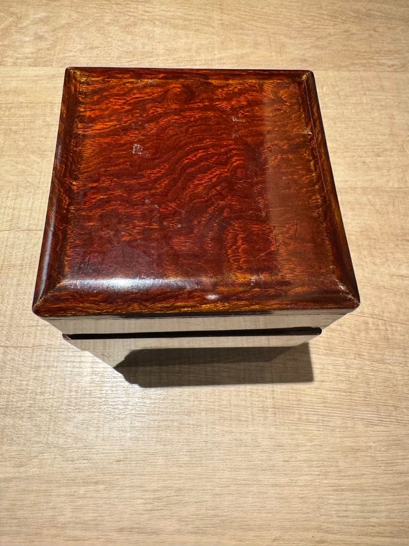 蕎麦好き粋人　欅3段重箱　茶道具　会席骨董品　木製漆器　幕末期〜明治期　古美術