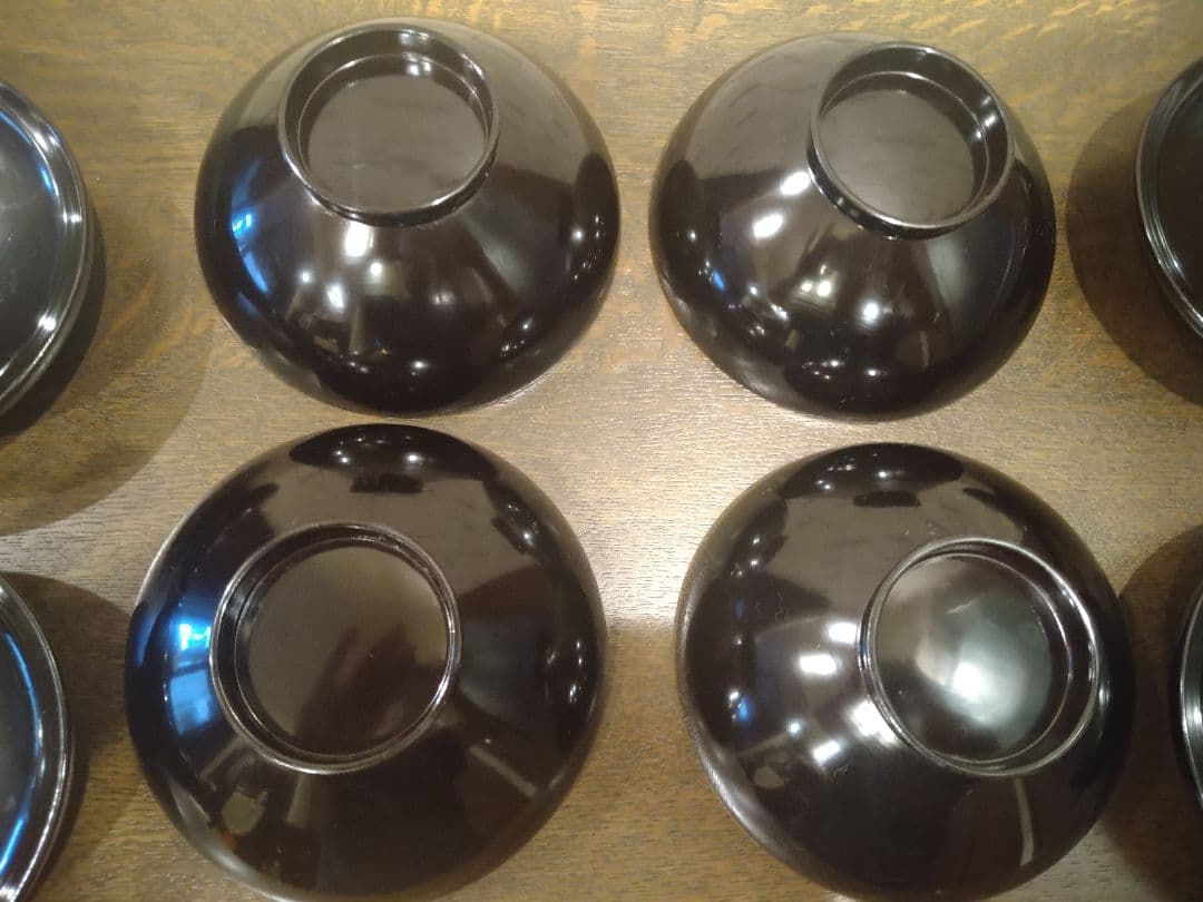 金箔装飾の黒漆塗りお椀4個セット