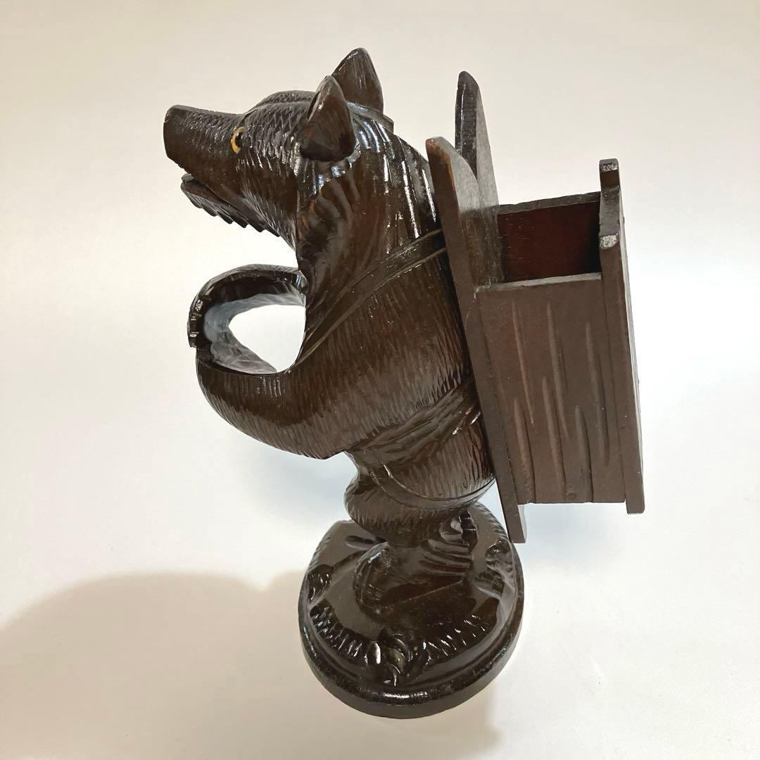 世界の民芸　スイス　ブリエンツ　木彫りの熊　木彫り熊　背負子　木彫熊　ブラシ入れ