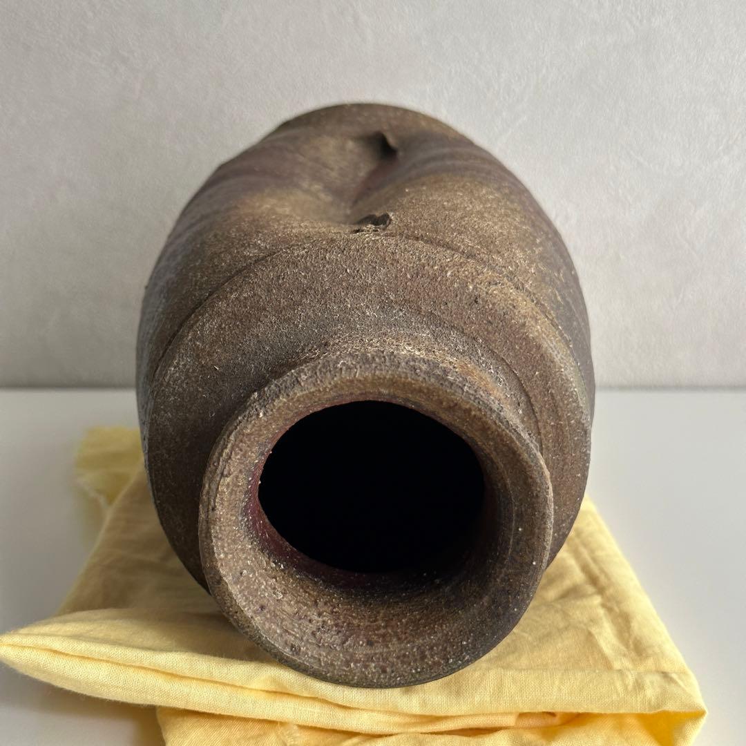 高原昌治 備前 花器 旅枕 花入 共箱