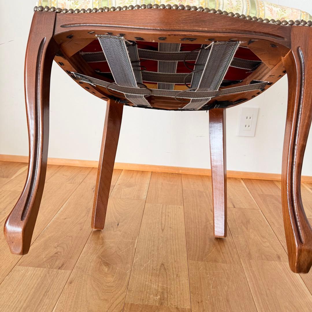 イタリア ダイニング アンティーク 木製チェア 猫足 象嵌 ロココ ヨーロッパ