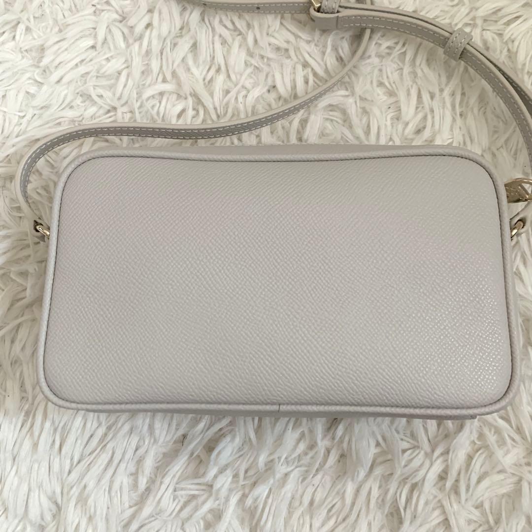 新品✨フルラ ショルダーバッグ 現行 リリー ダブルジップ レザー グレー