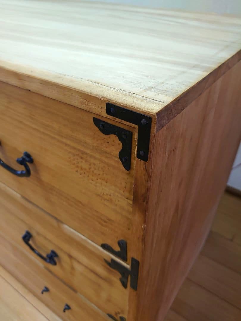 難あり 桐箪笥 天然木 整理箪笥 3段引出し収納 木製 和タンス 棚