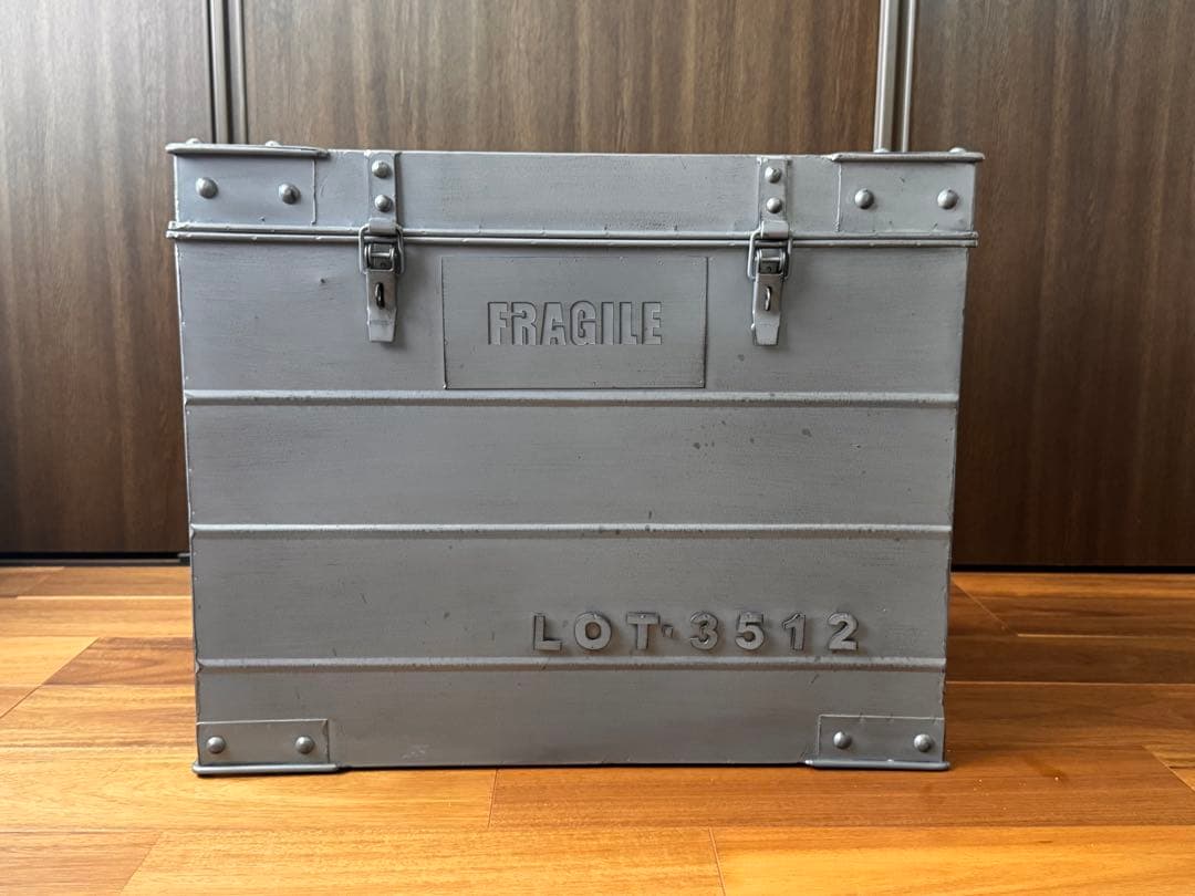 レトロ・ヴィンテージ風コンテナ収納ボックス ブリキ インダストリアル ミリタリー