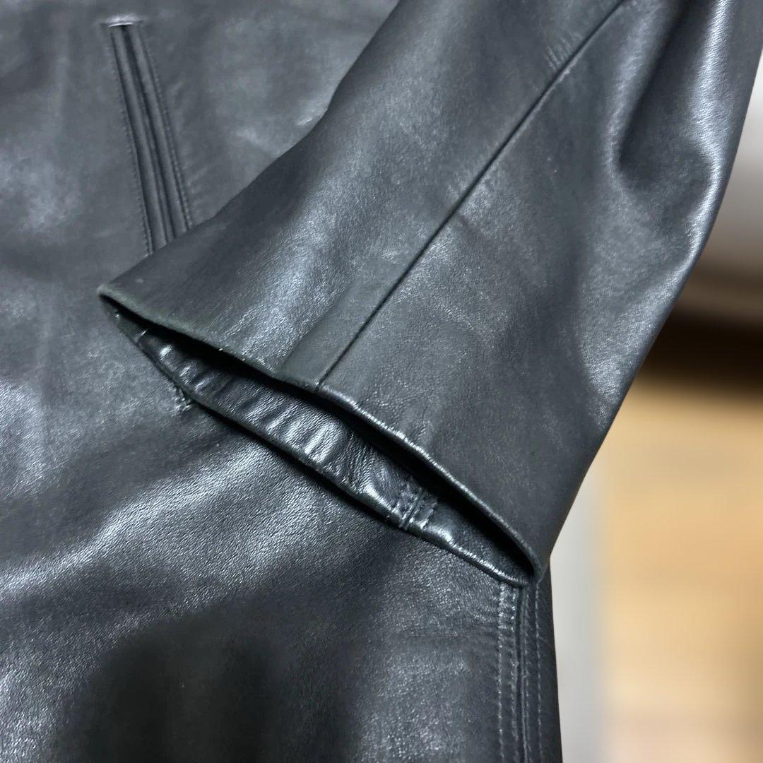 オンワード樫山　john varvatos レザージャケット　黒　ブルゾン　50