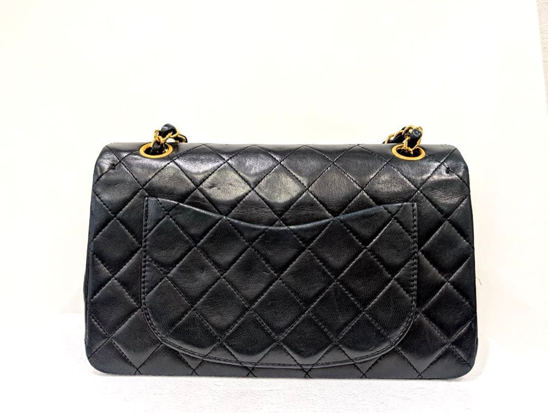 美品 CHANEL マトラッセ Wフラップ Wチェーンショルダー ラムスキン