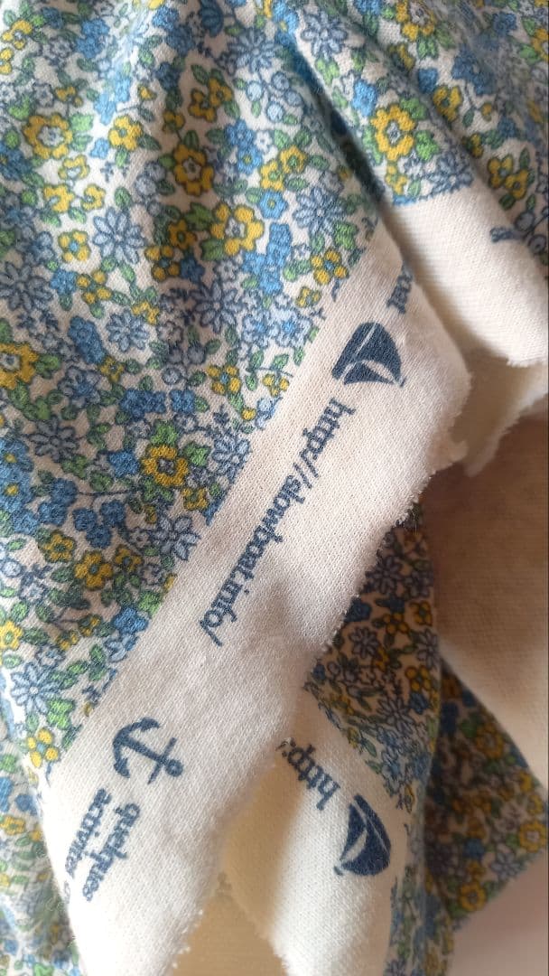 青系小花柄　　ミニ裏毛