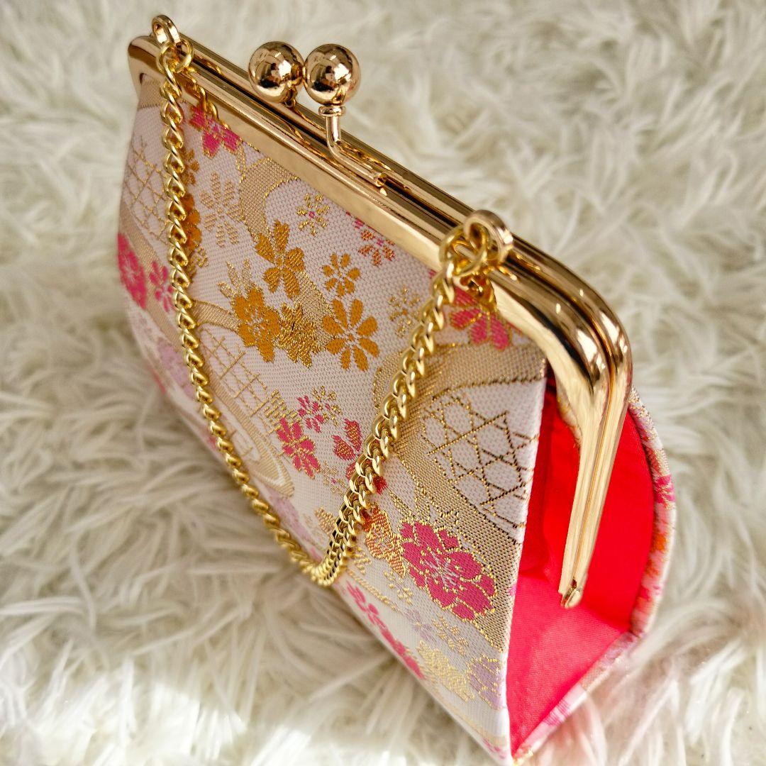 【7歳】七五三 はこせこセット 流水 小花 ホワイト ピンク系 日本製