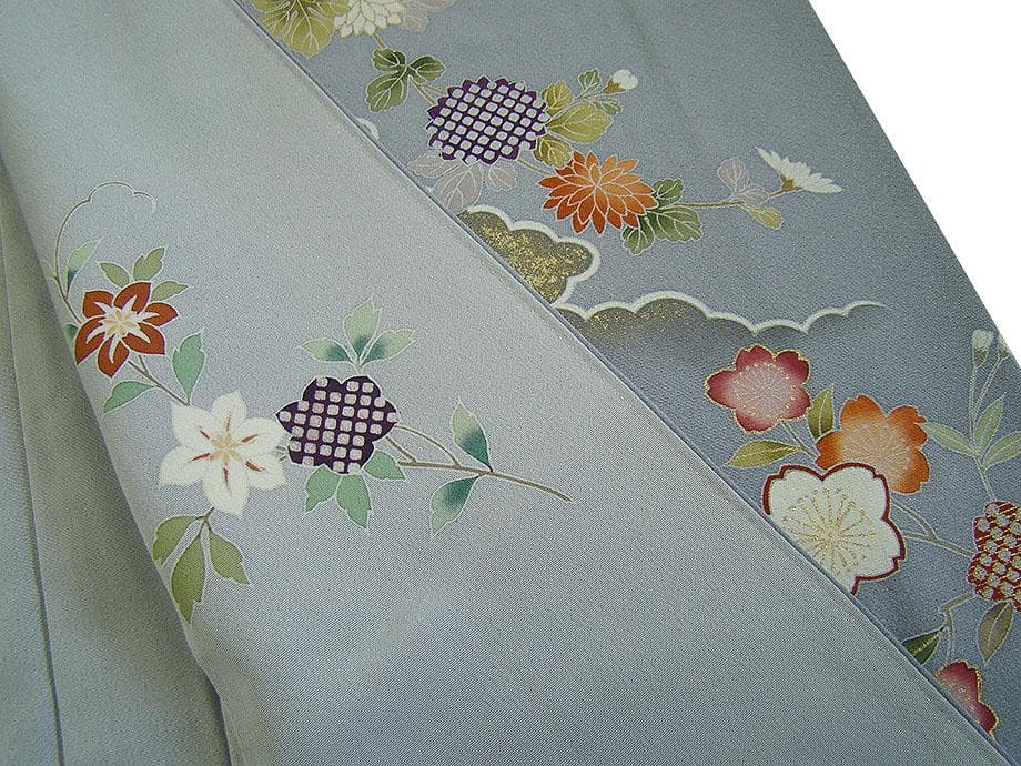 美品 極上一越地 本加工染 附下げ・訪問着（正絹）仕立上り＜HH2218＞