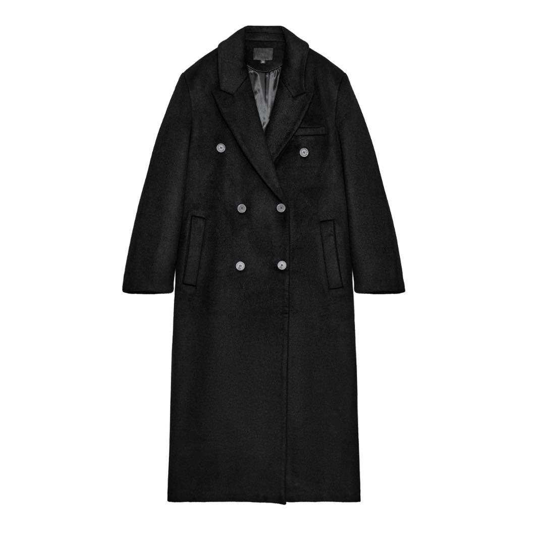 新品 ZARA ウール混紡エクストラロングコート Sサイズ