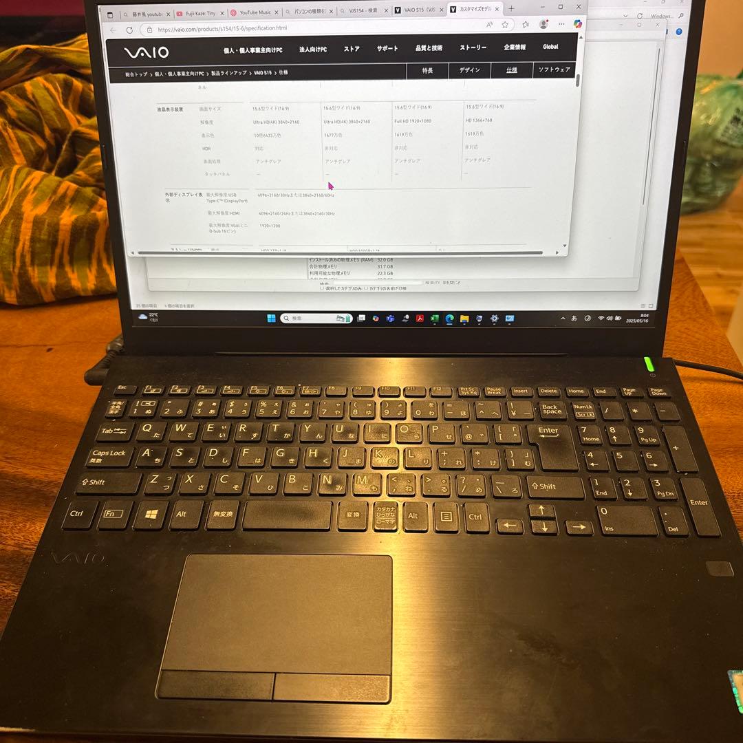 VAIO 4K Core i7 32GB SSD1GB+HDD1TB オフィス付