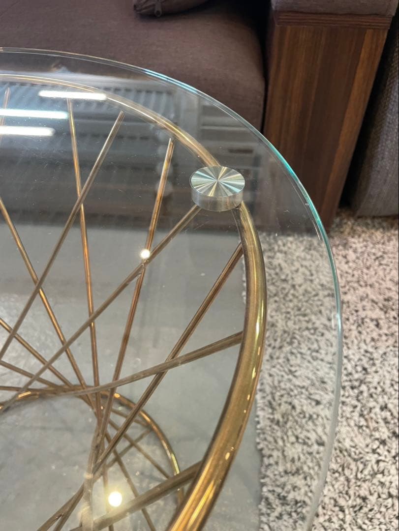 Francfranc マーリア サイドテーブル （クリア×ゴールド