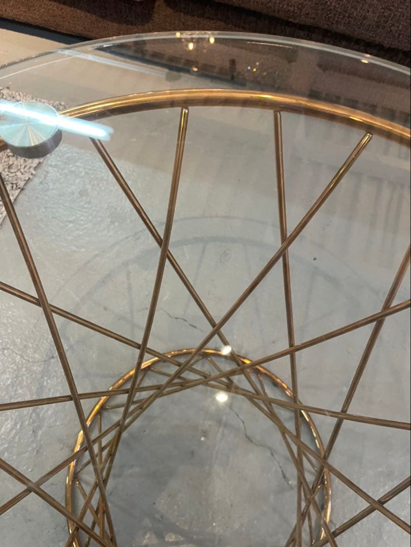 Francfranc マーリア サイドテーブル （クリア×ゴールド