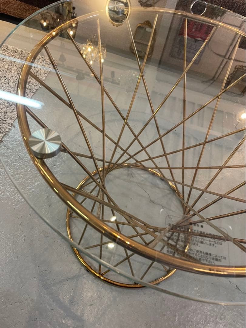 Francfranc マーリア サイドテーブル （クリア×ゴールド