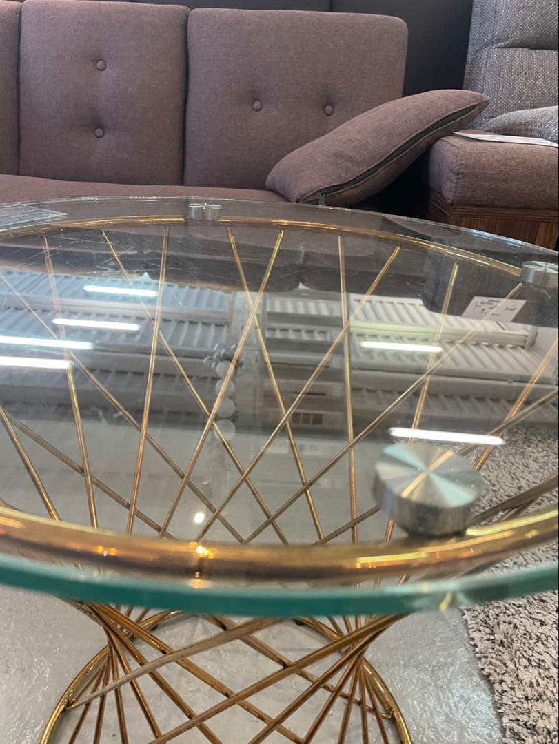 Francfranc マーリア サイドテーブル （クリア×ゴールド