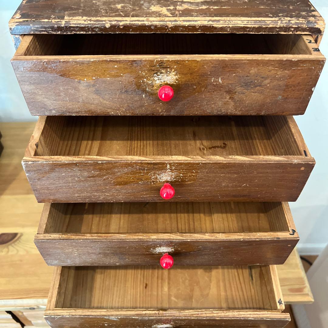 古道具　5段引出し　小引き出し　ヴィンテージ　アンティーク　ドロアー　昭和レトロ